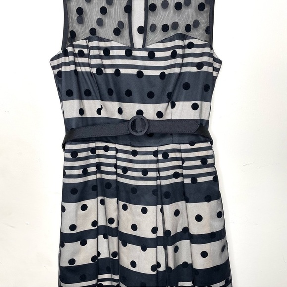 Eliza J Illusion Dot Fit Charmeuse Fit & Flare Dress 6P - Picture 7 of 16